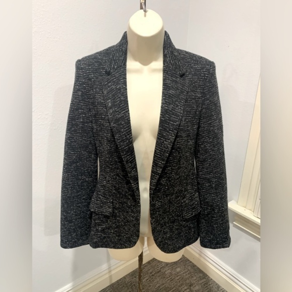 Anthropologie Cartonnier Woman’s  knit blazer Size  XS Black‎ and Gray - Picture 2 of 8